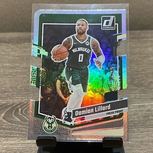 2023-24 DAMIAN LILLARD Numbered /75 Die-Cut Silver Holo Basketball Card #44